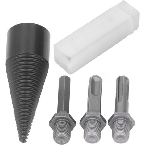 Jeffergarden Foret à bois de chauffage, cne de fendage du bois, outil de séparation de bches en acier au carbone avec 3 tiges amovibles 32mm/1,3 pouces