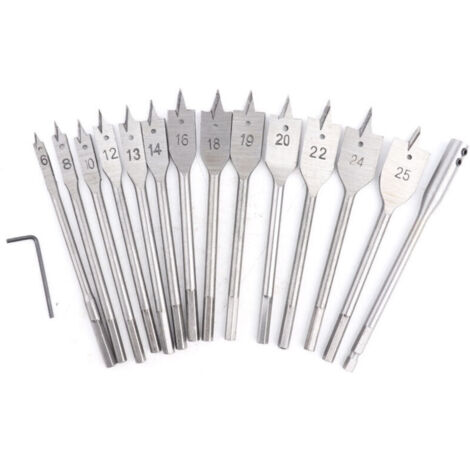 Jeffergarden Foret cloche antirouille et résistant à l'usure, plat, pour le travail du bois, 6-25 mm, pour outils de perçage électriques