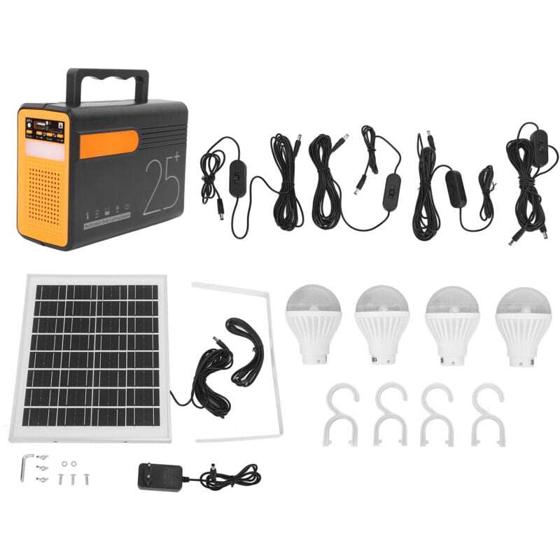 Jeffergarden - Générateur solaire de camping de centrale électrique portable 12 v avec panneau solaire pour réglage de stand extérieur éclairage de