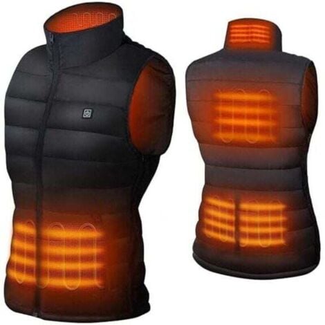 Jeffergarden Gilet chauffant électrique 17 zones, température constante intelligente, 4 interrupteurs, 3 vitesses, gilet chauffant Intelligent, noir 4XL