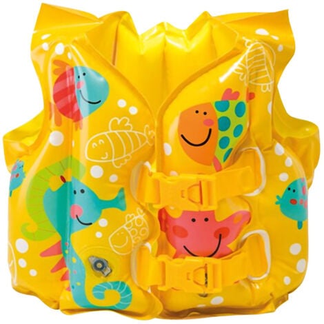 Jeffergarden Gilet de sauvetage gonflable pour enfants gilet de natation bouée flottante à Double bouton réglable