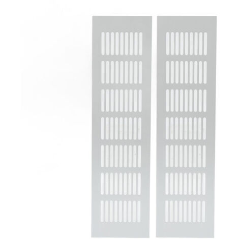 Jeffergarden Grille d'aération à dissipation thermique en alliage d'aluminium argenté, couverture de grille de ventilation rectangulaire pour armoire, placard, camping-car, camping-car, 80x300mm/3.14x