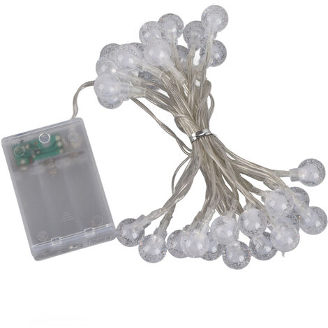 Jeffergarden Guirlande Lumineuse Globe Alimentée par Piles Colorée IP66 Ampoule LED tanche Guirlande Lumineuse pour Décorations de Vacances de Nol Coloré 3 Mètres 30 Lumières 3 Piles