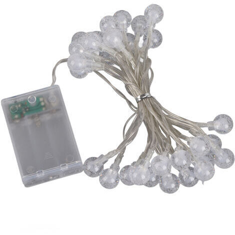 Jeffergarden Guirlande Lumineuse Globe Alimentée par Piles Colorée IP66 Ampoule LED tanche Guirlande Lumineuse pour Décorations de Vacances de Nol Coloré 3 Mètres 30 Lumières 3 Piles
