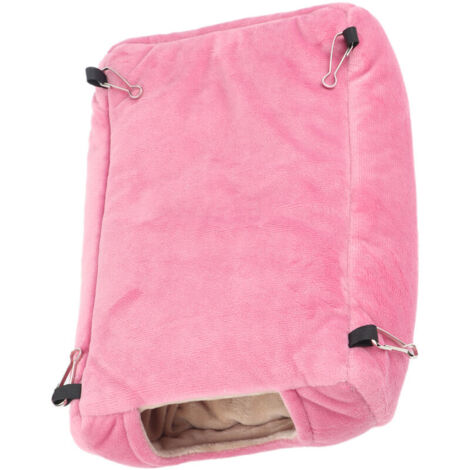 Jeffergarden Hamac en peluche, nid de perroquet chaud et coupe-vent, lit-balanoire suspendu, grotte pour oiseau de compagnie (S)