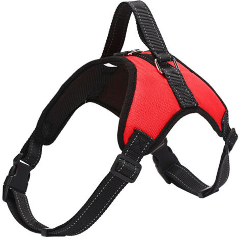 Jeffergarden Harnais Réfléchissant Explosion-Proof pour Chien – Sécurité Extrême pour Toutes Tailles (Petit, Moyen, Grand) Promenade Nocturne (Rouge)