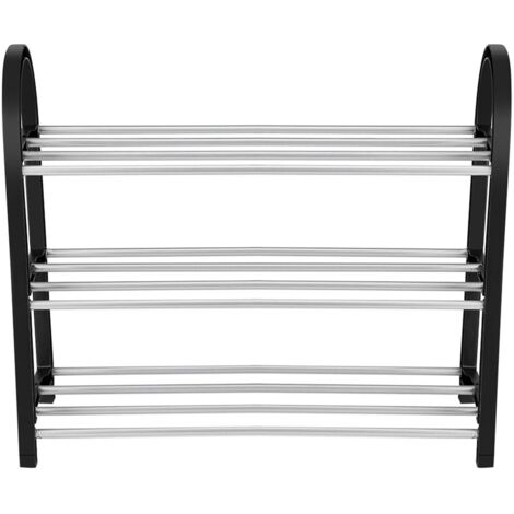 Jeffergarden Hongzer Range-Chaussures, étagère à Chaussures Debout en Plastique + métal en métal Bricolage étagère de Rangement pour la Maison Organisateur(3 Niveaux)