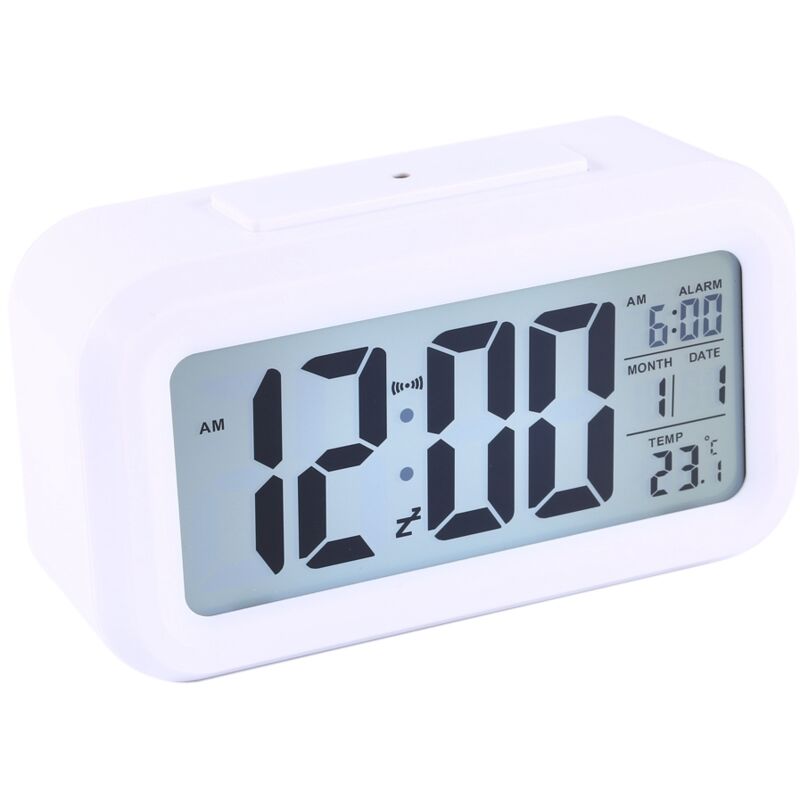 Jeffergarden Horloge à piles, calendrier numérique LED à piles AAA, pour bureau et voiture