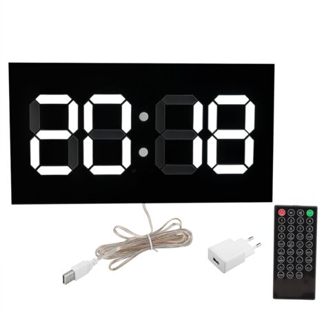 Jeffergarden Horloge murale 3D en acrylique, télécommande électronique, corps convexe, chiffres blancs, prise 100-240VEU