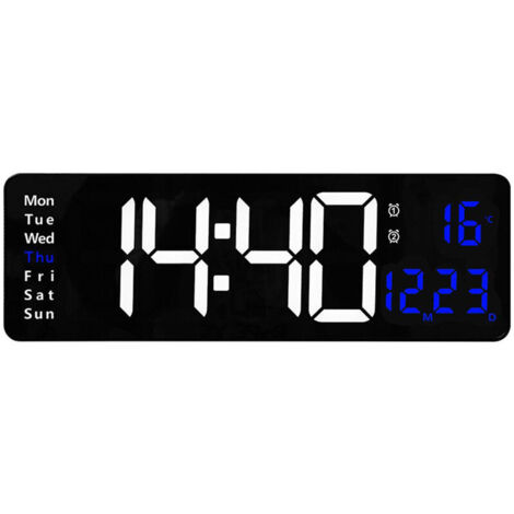 Jeffergarden Horloges Murales LED Grand écran, Horloge Murale Numérique pour Salon, Bureau, Salle de Classe, Salle de Sport, Décoration de Magasin (C)