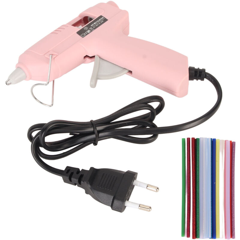 Jeffergarden - Hot Melt Glue Dispenser, Quick Preheat, 20W Mini Glue Dispenser, 30pcs, For Kids diy Crafts, 110-240V, eu Plug