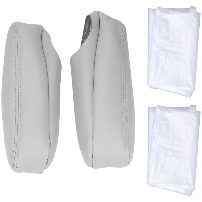 Jeffergarden - Housse d'accoudoir de siège avant de voiture en cuir artificiel de remplacement pour Chevrolet Tahoe banlieue 1500 2000-2006 gris