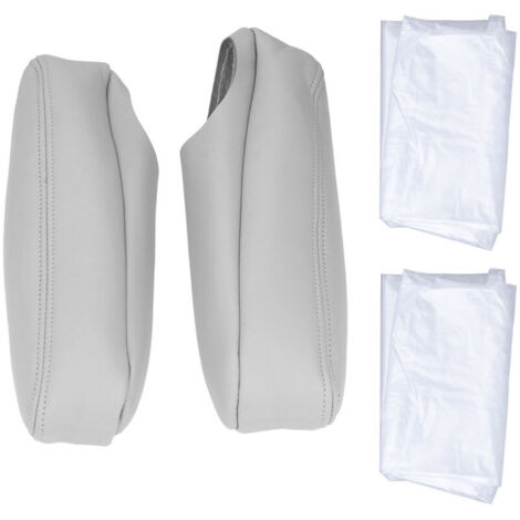 Jeffergarden Housse d'accoudoir de siège avant de voiture en cuir artificiel de remplacement pour Chevrolet Tahoe banlieue 1500 2000-2006 gris
