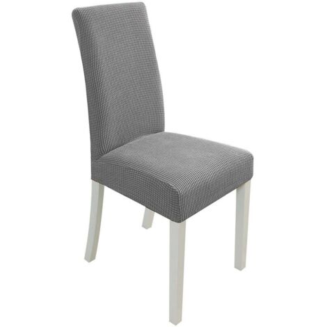 Jeffergarden Housse de chaise élastique Durable, anti-poussière, 4 pièces, housse de siège (gris)