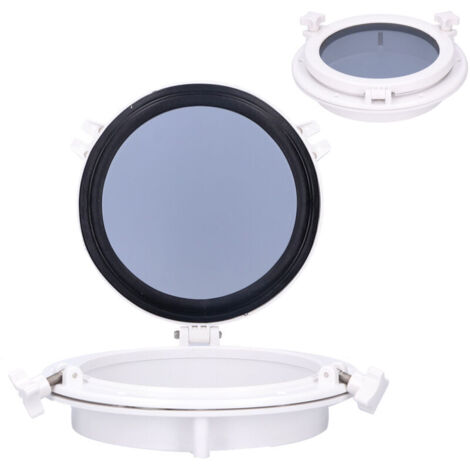 Jeffergarden Hublot Rond 10 Pouces Ouverture Vitrage Trempé Fenêtre pour Bateau Yacht VR Blanc - Design Nautique