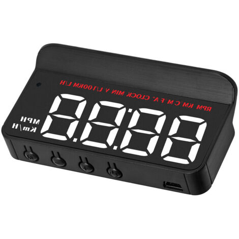 Jeffergarden HUD Display universel OBDII alarme de survitesse projecteur de pare-brise tête haute compteur jauge de température de l'eau pour voiture