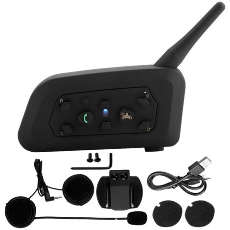 Jeffergarden Intercom pour casque de moto, casque 2,4 GHz à faible bruit mains libres pour motoneige, snowboard et vélo de plage