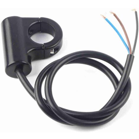 Jeffergarden Interrupteur à bouton-poussoir de 22 mm pour guidon de moto, marche/arrêt, phares, feux de freinage et antibrouillards, modèle B, version Blue Ray