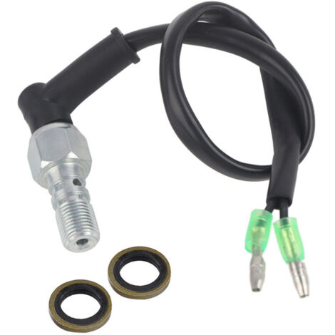 Jeffergarden Interrupteur de feu stop hydraulique universel pour moto, ensemble arrière, avec rondelles (M10x1)