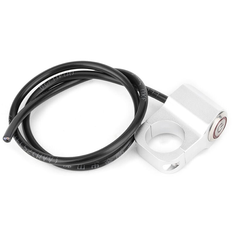 Jeffergarden - Interrupteur de phare de guidon en alliage d'aluminium, avec indicateur led rouge, pièces de Modification pour motos, 25mm