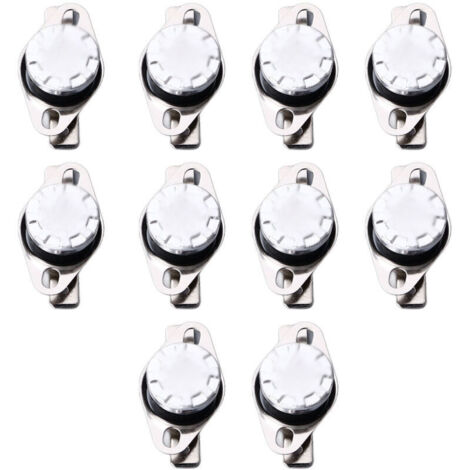 Jeffergarden Interrupteur thermique KSD301, lot de 10, thermostat normalement fermé 135 °C, 250 V 10 A