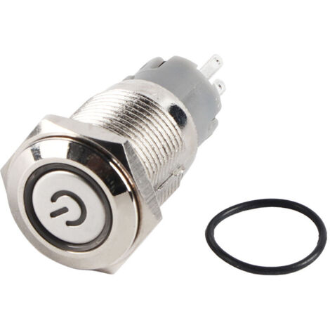 Jeffergarden Interrupteurs à bouton-poussoir, verrouillage lumineux LED, boîtier métallique robuste pour accessoires intérieurs de voiture