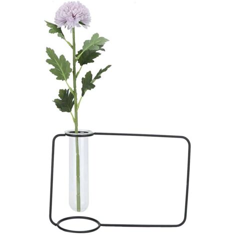 Jeffergarden Jardinière suspendue innovante, Tube à essai, Vases transparents pour plantes hydroponiques, pour la maison et l'intérieur, noir