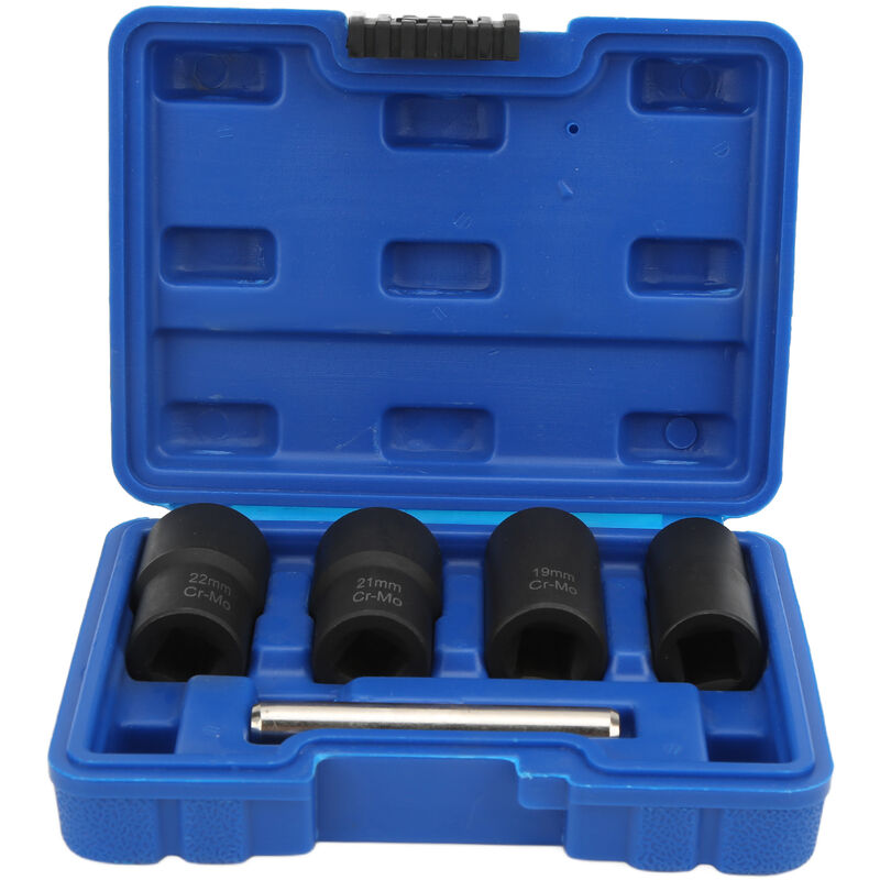 Jeffergarden - Jeu de 5 extracteurs de boulons d'écrou, outil d'extraction d'impact à entranement 1/2 pouces 17mm 19mm 21mm 22mm pour l'entretien
