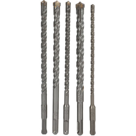 Jeffergarden Jeu de 5 forets à maçonnerie (6 mm, 8 mm, 10 mm, 12 mm, 14 mm de diamètre, longueur 210 mm) pour marteaux électriques