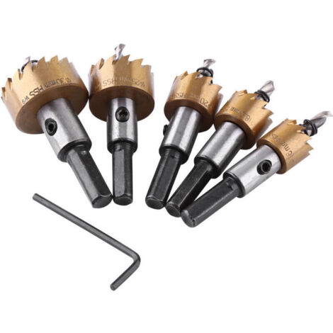 Jeffergarden Jeu de 5 scies cloches, lames en acier rapide anticorrosion pour perceuse électrique portative verticale