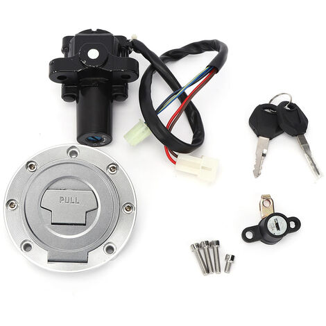 Jeffergarden Jeu de clés de verrouillage de siège de bouchon de gaz de carburant de commutateur d'allumage adapté pour Yamaha YZF R6/ YZF R1/ FZ6/ FZ09/ FZ6R