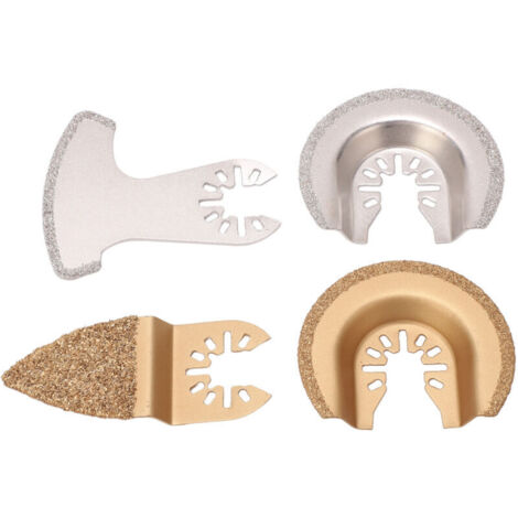 Jeffergarden Jeu de lames de scie oscillantes, jeu d'outils polyvalents, grain oscillant semi-circulaire en forme de doigt adapté au jointoiement de maçonnerie en céramique