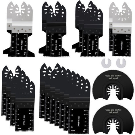 Jeffergarden Jeu de lames oscillantes 22 pièces avec 2 joints à pince en C, ensemble oscillant universel pour le travail du bois