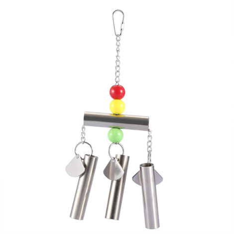 Jeffergarden Jouet cloche en acier inoxydable pour oiseaux, perroquet de taille moyenne et de grande taille, jouet debout, décor de Cage