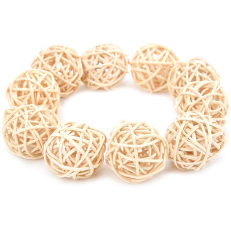 Jeffergarden Jouet Sepak Takraw en rotin naturel, sans danger pour les petits perroquets et autres animaux à mâcher (3 cm)