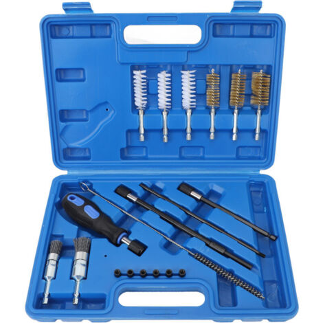 Jeffergarden Kit 19 pièces de nettoyage de siège d'injecteur diesel - Brosses pour alésage de culasse - Universel pour véhicule