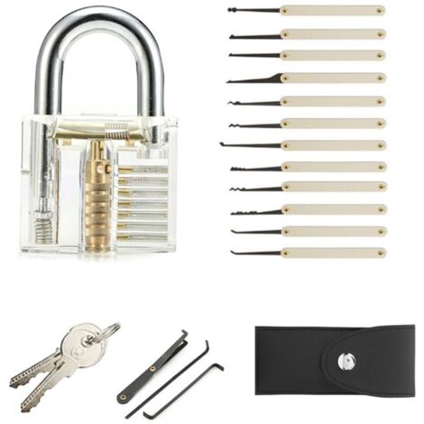 Jeffergarden Kit crochetage 15 pièces extracteur clé serrurier transparent professionnel