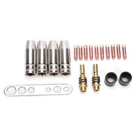 Jeffergarden Kit d'accessoires de soudage au chalumeau, 19 pièces, buses, embouts de Contact pour soudeur Binzel 15AK MIG