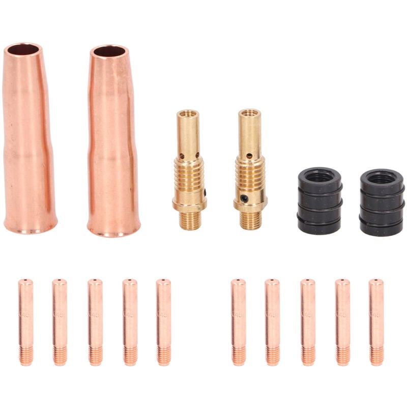 Jeffergarden - Kit d'accessoires pour pistolet de soudage mig, 16 pièces, buse de pointe, adaptateur diffuseur, consommables de torche pour 200/250 M7
