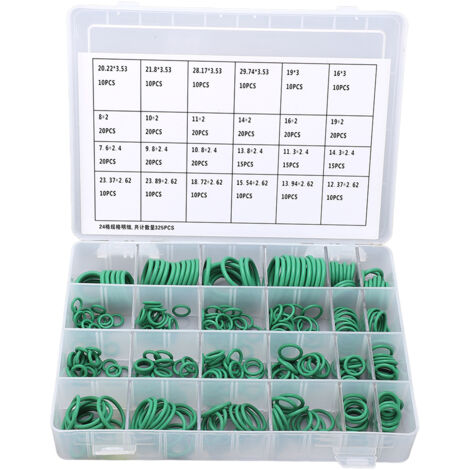 Jeffergarden Kit d'assortiment de joints toriques en caoutchouc universel 345 pièces bague d'étanchéité de climatisation anti-poussière pour Automobile