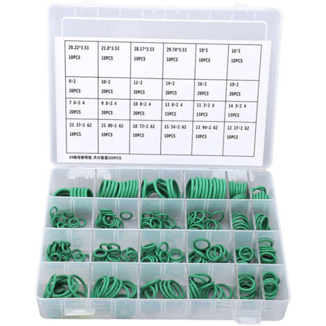 Jeffergarden Kit d'assortiment de joints toriques en caoutchouc universel 345 pièces bague d'étanchéité de climatisation anti-poussière pour Automobile