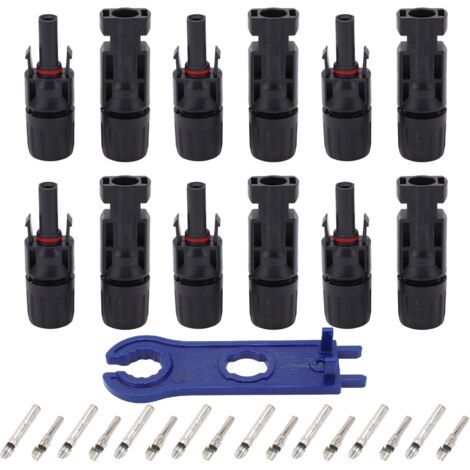 Jeffergarden – Kit de 12 connecteurs solaires photovoltaïques IP67 – Cuivre étamé – Résistant à l'eau et à la poussière – Pour environnements difficiles