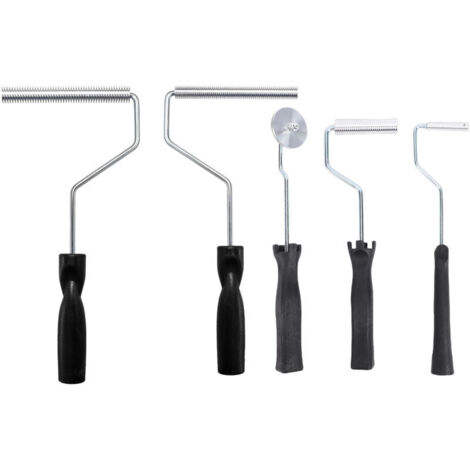 Jeffergarden Kit de 5 rouleaux de stratification en fibre de verre avec tête en aluminium et palette à bulles pour la réparation de moules, de résines composites, de baignoires et de bateaux