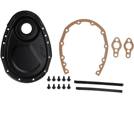 Jeffergarden Kit de boulons d'étanchéité de joint de couvercle de chane de distribution en métal pour moteurs SBC 283 327 305 350 383 400 noir