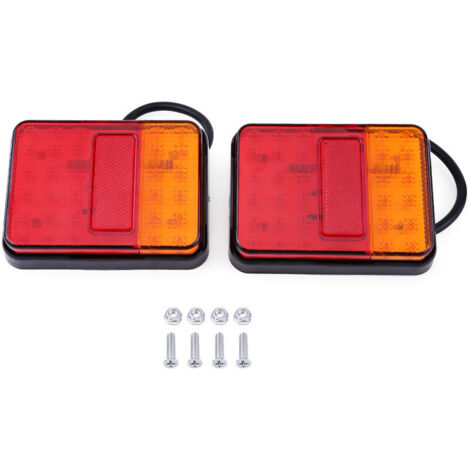 Jeffergarden Kit de feux arrière de remorque anti-vibrations ABS, feu arrière à LED, compatible avec la plupart des remorques de camions