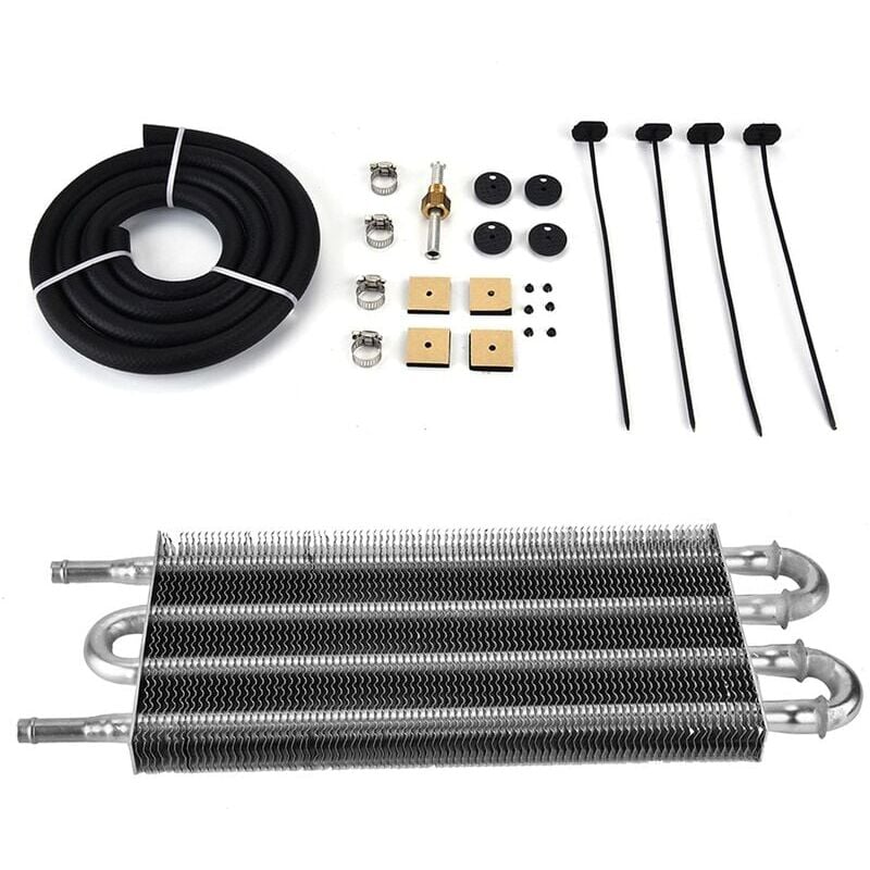Jeffergarden Kit de radiateur de radiateur d'huile , kit de radiateur d'huile de transmission à distance de voiture à 4 rangées Convertisseur de