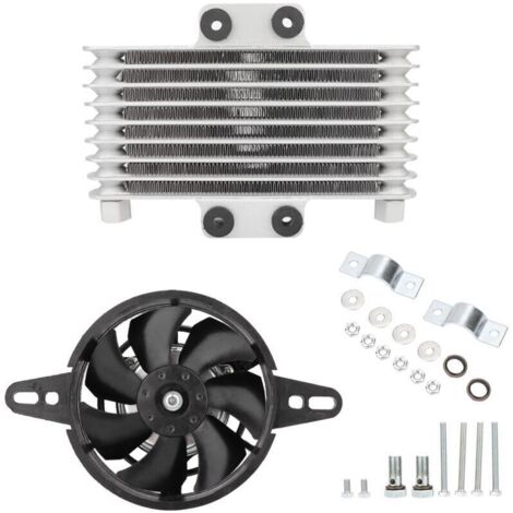 Jeffergarden Kit de refroidisseur d'huile moteur, ventilateur de refroidissement de fabrication professionnelle, universel, en alliage d'aluminium, compatible avec la plupart des motos