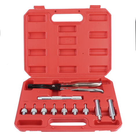 Jeffergarden Kit d'installation et de retrait de pinces pour joint de tige de Valve, outils de Garage automobile à longue poignée d'entranement 11 pièces/ensemble