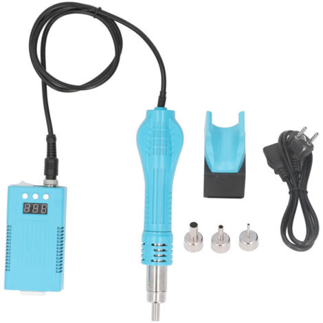 Jeffergarden Kit pistolet à air chaud numérique avec écran LCD, 700 W, mini-portable, gaine thermorétractable, température réglable de 100 à 480 °C, 3 buses incluses, prise UE 220 V