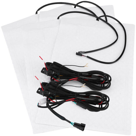 Jeffergarden Kit universel de coussins chauffants pour siège de voiture en Fiber de carbone, 4 pièces, avec interrupteur rond